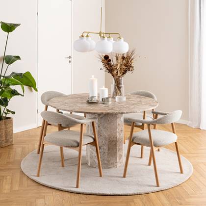 Chaise de salle à manger nordique - Chêne - Greige