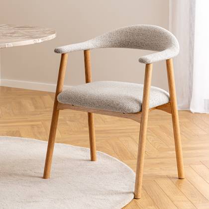 Chaise de salle à manger nordique - Chêne - Greige