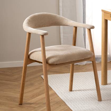 Nordic Eetkamerstoel - Eikenhout - Beige